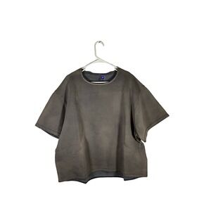 Yeezy Gap Engineered by Balenciaga Cropped Logo No Seam Tee 'Black' OVERSIZED